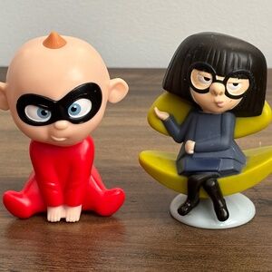 Disney Pixar INCREDIBLES McDonalds EDNA Bobble Head Figure JACK Wind Up Toy 2018